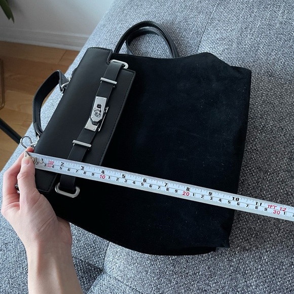 Faux Suede black mini backpack - Picture 7 of 9